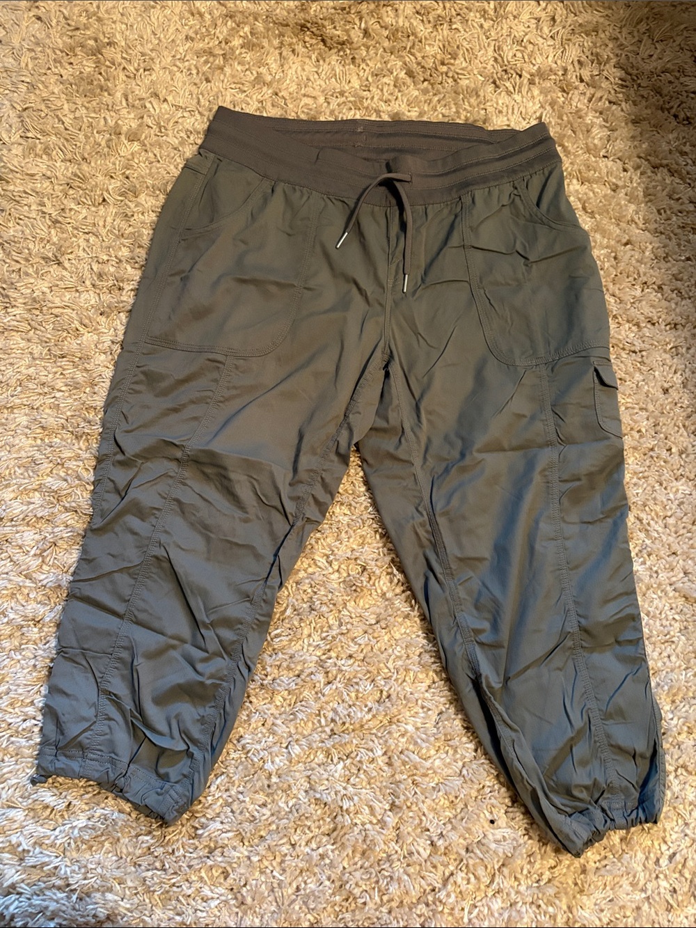 Women's Olive Green Drawstring Jogger Pants